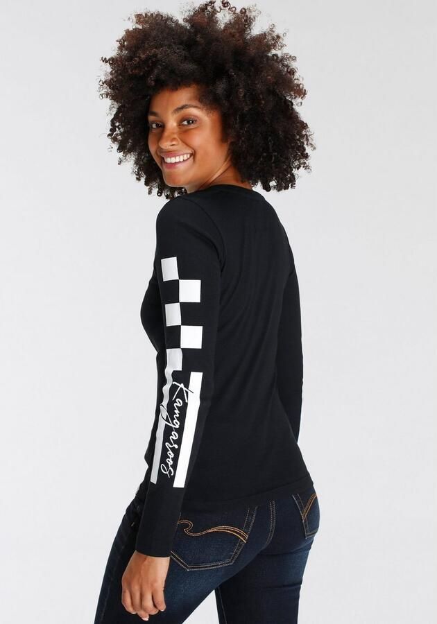 KangaROOS Shirt met lange mouwen Lange mouwen zeer figuurvolgende pasvorm van katoen - Foto 6