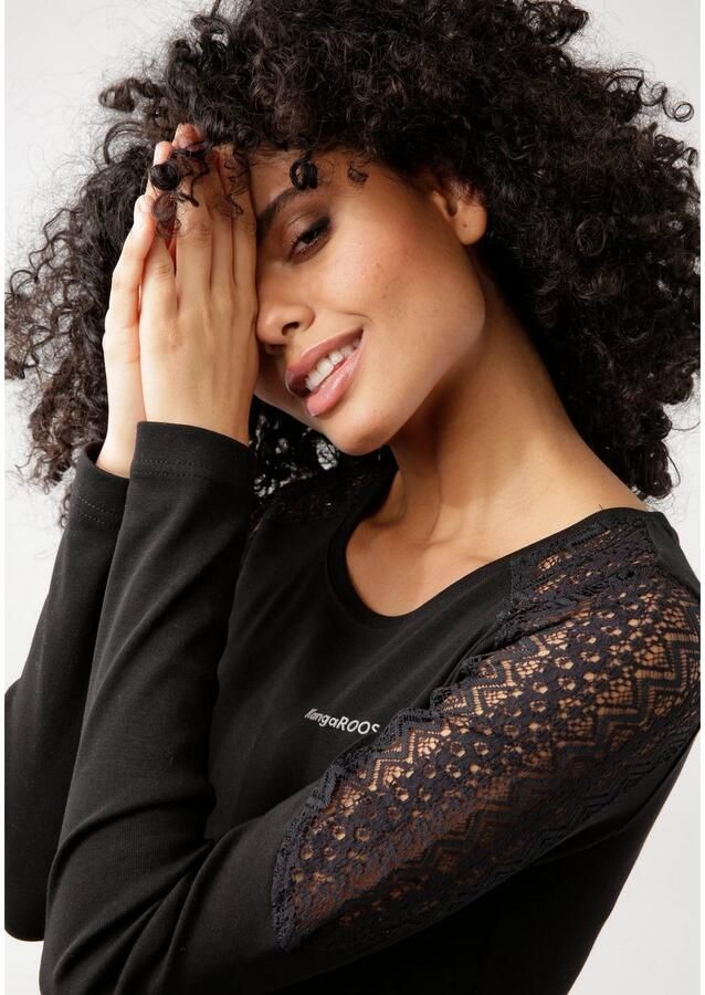 KangaROOS Shirt met lange mouwen Lange mouwen zeer figuurvolgende pasvorm van ribstof - Foto 2