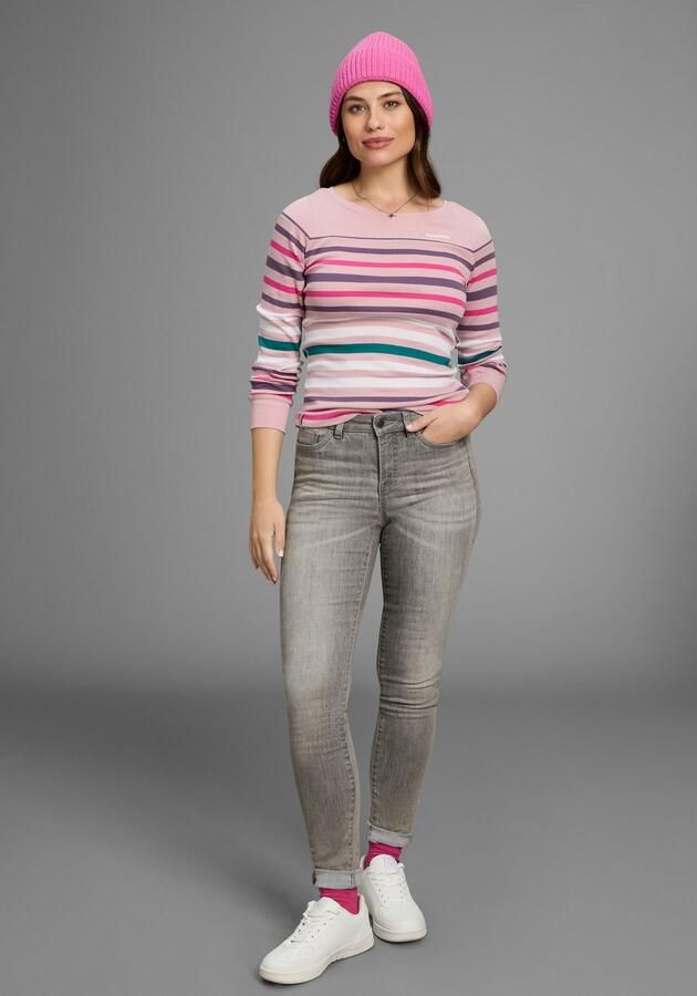 KangaROOS Shirt met lange mouwen lichaamsnauwkeurige pasvorm effen sportieve look van katoen - Foto 4