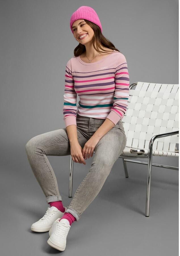 KangaROOS Shirt met lange mouwen lichaamsnauwkeurige pasvorm effen sportieve look van katoen - Foto 3