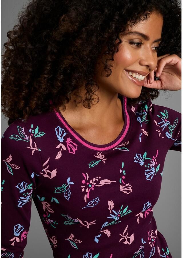 KangaROOS Shirt met lange mouwen met allover-print en contrastdetails - Foto 2