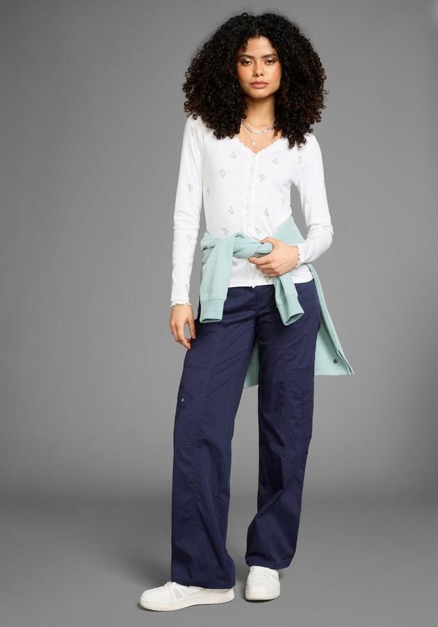 KangaROOS Shirt met lange mouwen met bloe print en knoopsluiting - Foto 6