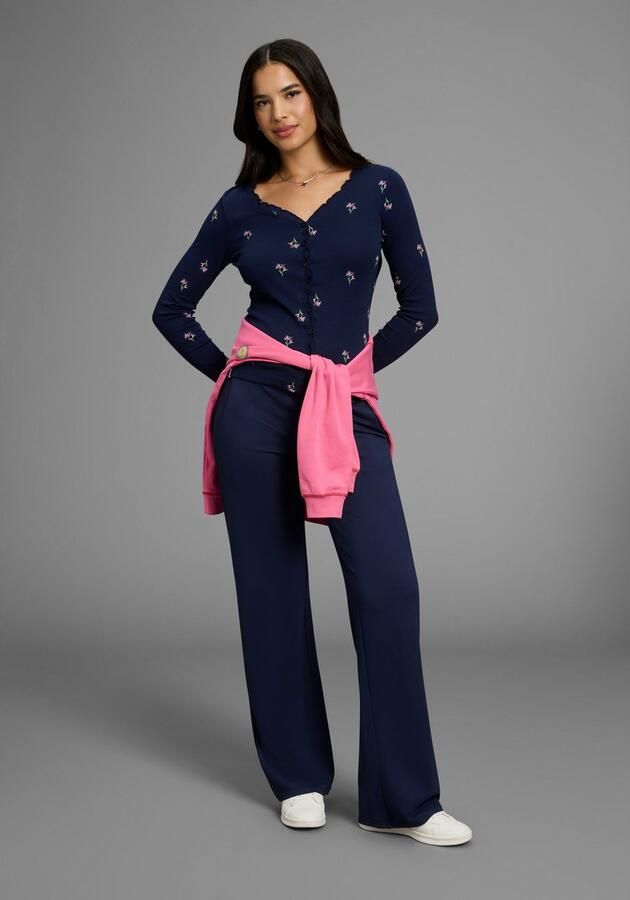 KangaROOS Shirt met lange mouwen met bloe print en knoopsluiting - Foto 4