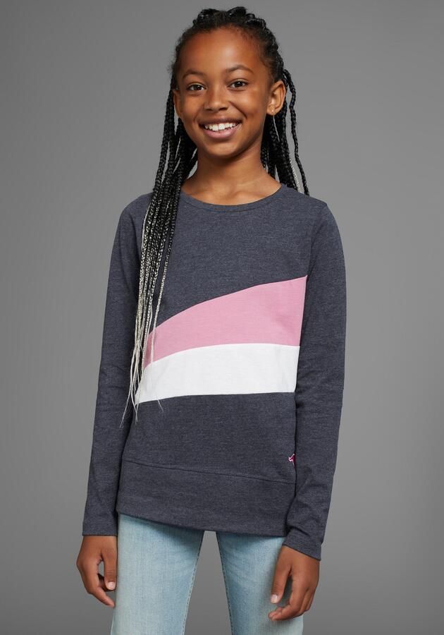 KangaROOS Shirt met lange mouwen Met coole colorblocking met logo en borduursel - Foto 7