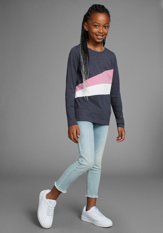 KangaROOS Shirt met lange mouwen Met coole colorblocking met logo en borduursel - Foto 5