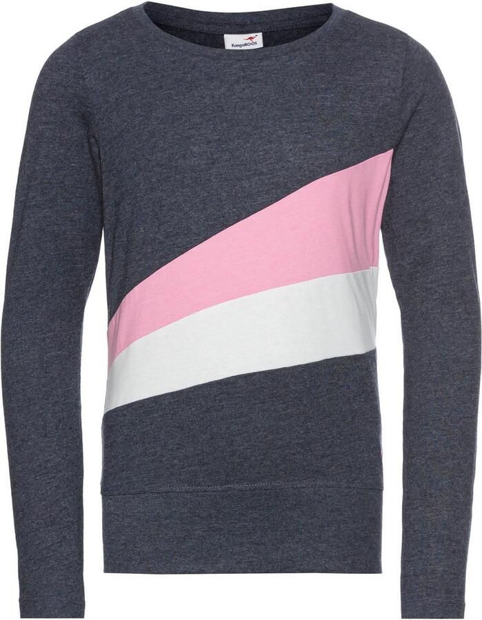 KangaROOS Shirt met lange mouwen Met coole colorblocking met logo en borduursel - Foto 2