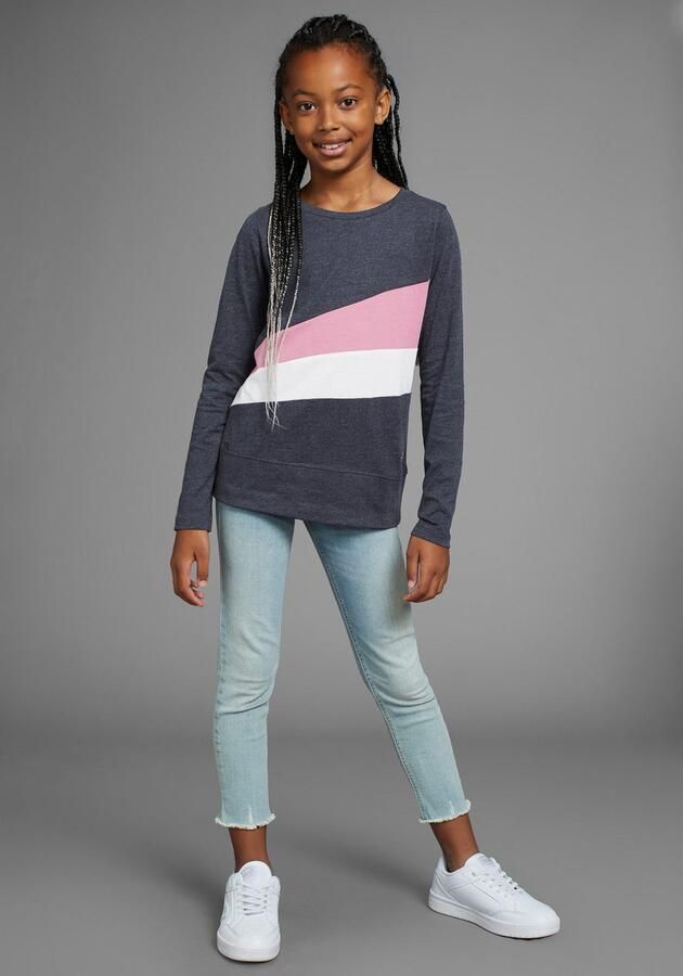 KangaROOS Shirt met lange mouwen Met coole colorblocking met logo en borduursel - Foto 6