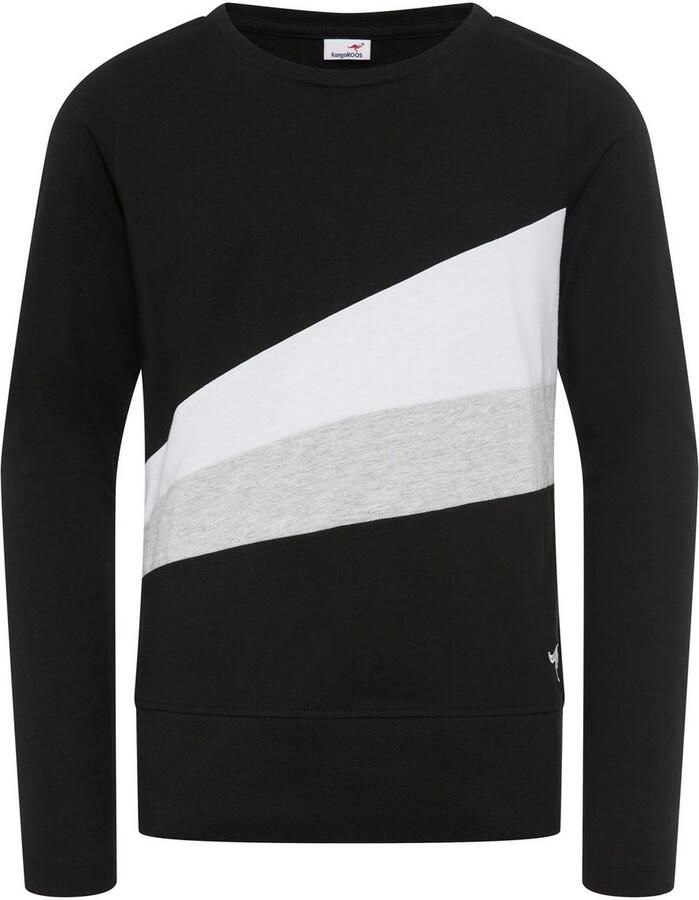 KangaROOS Shirt met lange mouwen Met coole colorblocking met logo en borduursel