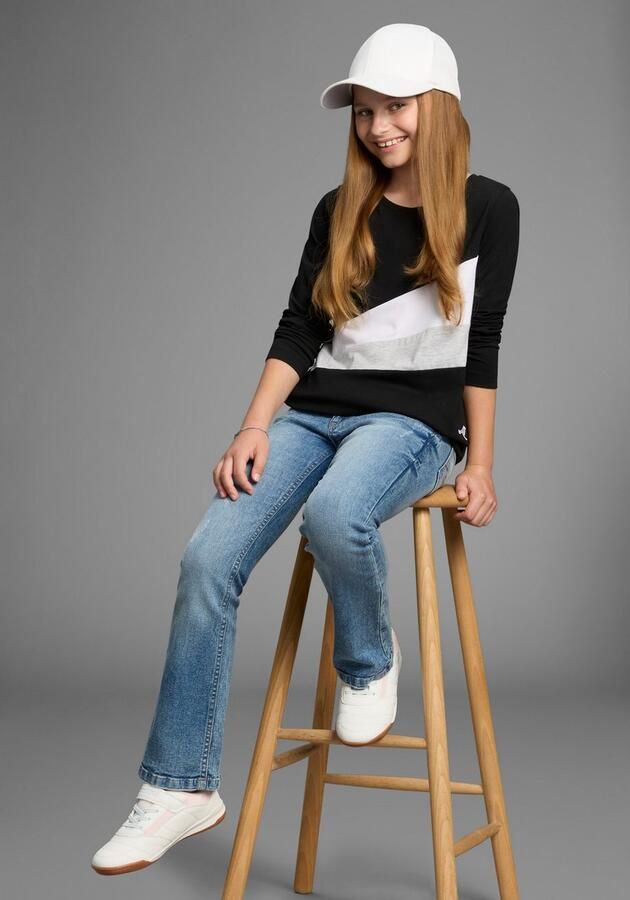 KangaROOS Shirt met lange mouwen Met coole colorblocking met logo en borduursel - Foto 6