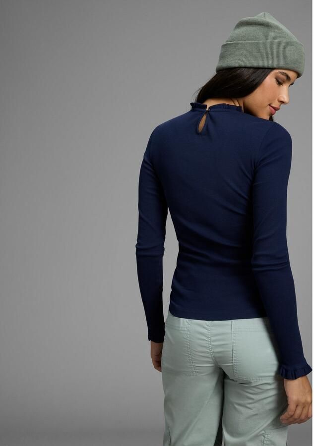 KangaROOS Shirt met lange mouwen met elegant rucherandje - Foto 4