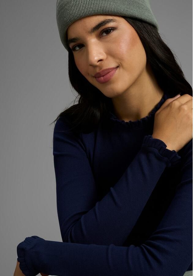 KangaROOS Shirt met lange mouwen met elegant rucherandje - Foto 2