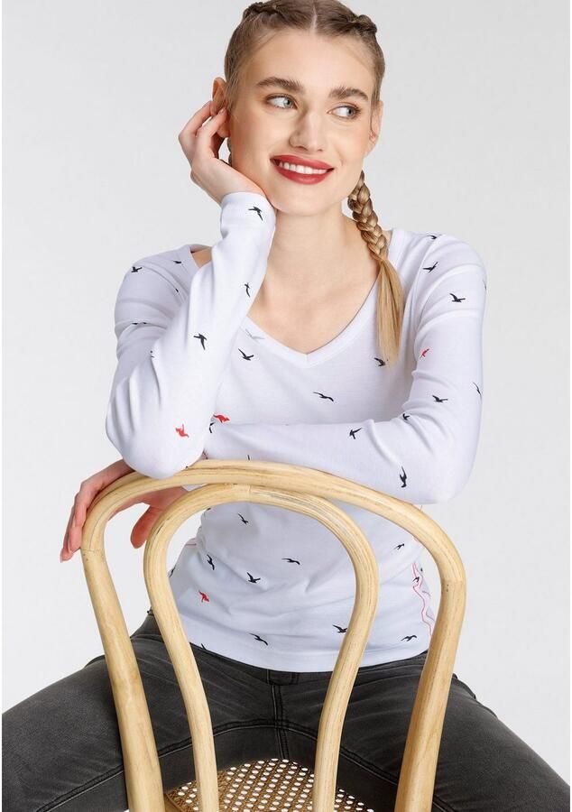 KangaROOS Shirt met lange mouwen met hanzeprint all-over (1-delig) - Foto 4