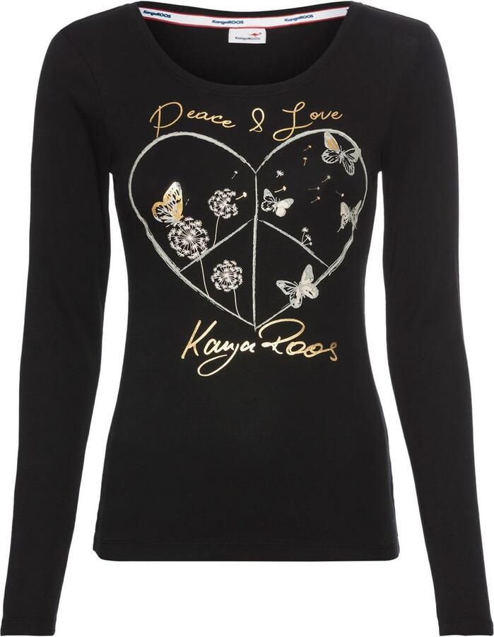 KangaROOS Shirt met lange mouwen met hartprint