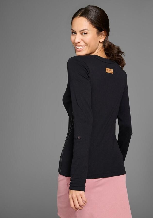 KangaROOS Shirt met lange mouwen met opgerolde mouwen zeer figuurvolgend van ribstof - Foto 5