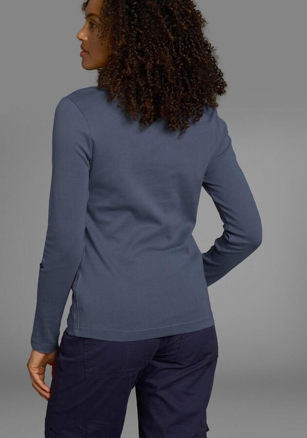 KangaROOS Shirt met lange mouwen met opgerolde mouwen zeer figuurvolgend van ribstof - Foto 4