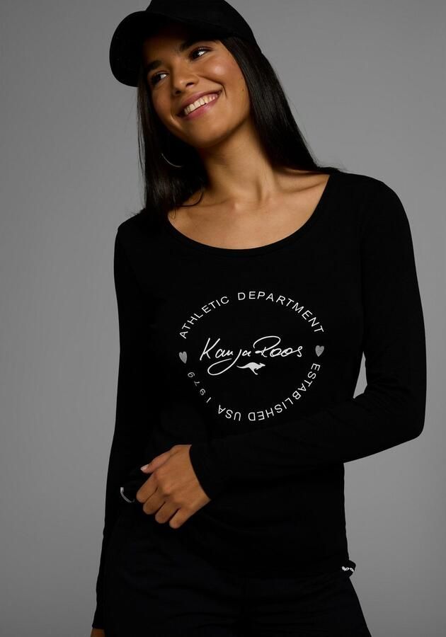 KangaROOS Shirt met lange mouwen met print en effen (2-delig Set van 2) - Foto 2