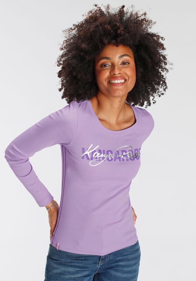 KangaROOS Shirt met lange mouwen oprolbare mouwen figuurvolgende snit ronde hals - Foto 7