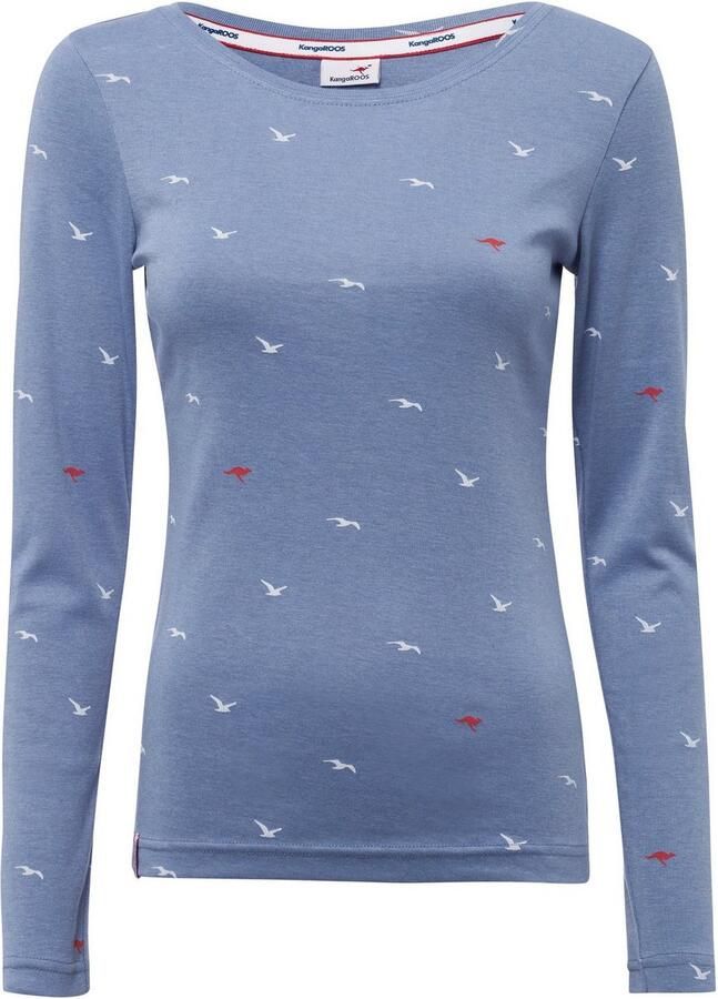 KangaROOS Shirt met lange mouwen oprolbare mouwen zeer figuurvolgend van elastische ribstof - Foto 14