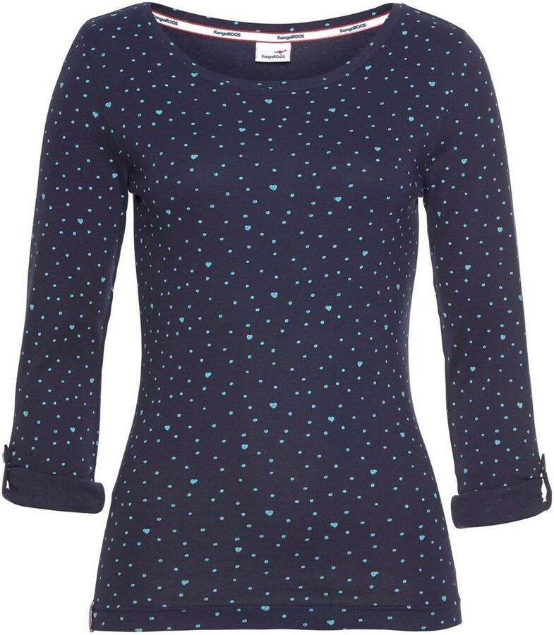 KangaROOS Shirt met lange mouwen oprolbare mouwen zeer figuurvolgend van elastische ribstof