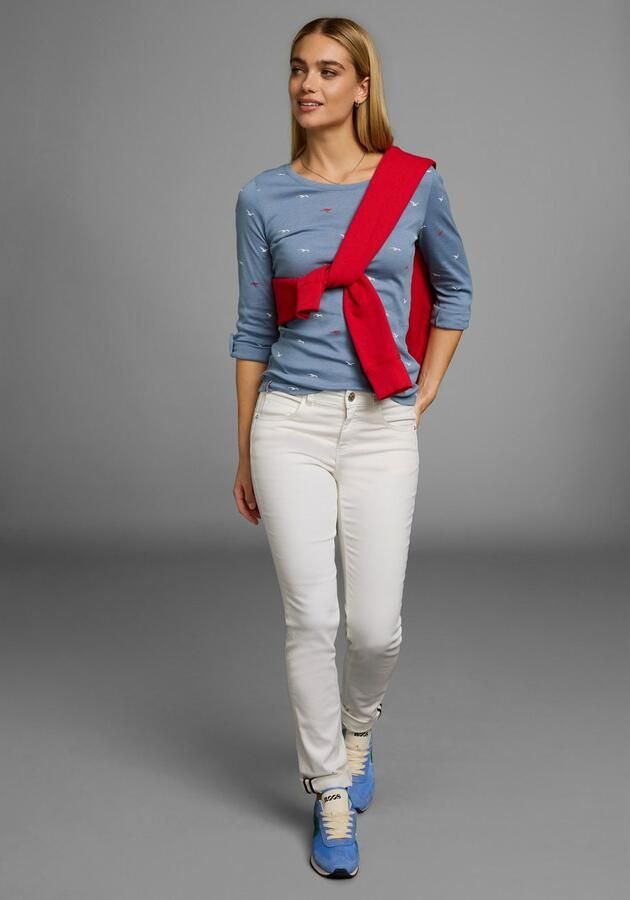 KangaROOS Shirt met lange mouwen oprolbare mouwen zeer figuurvolgend van elastische ribstof - Foto 5