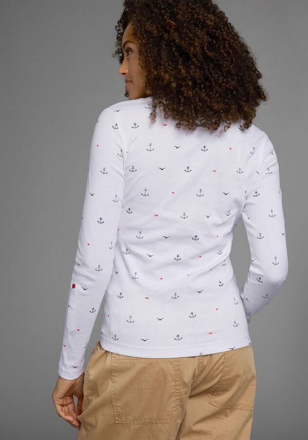 KangaROOS Shirt met lange mouwen oprolbare mouwen zeer figuurvolgend van elastische ribstof - Foto 9