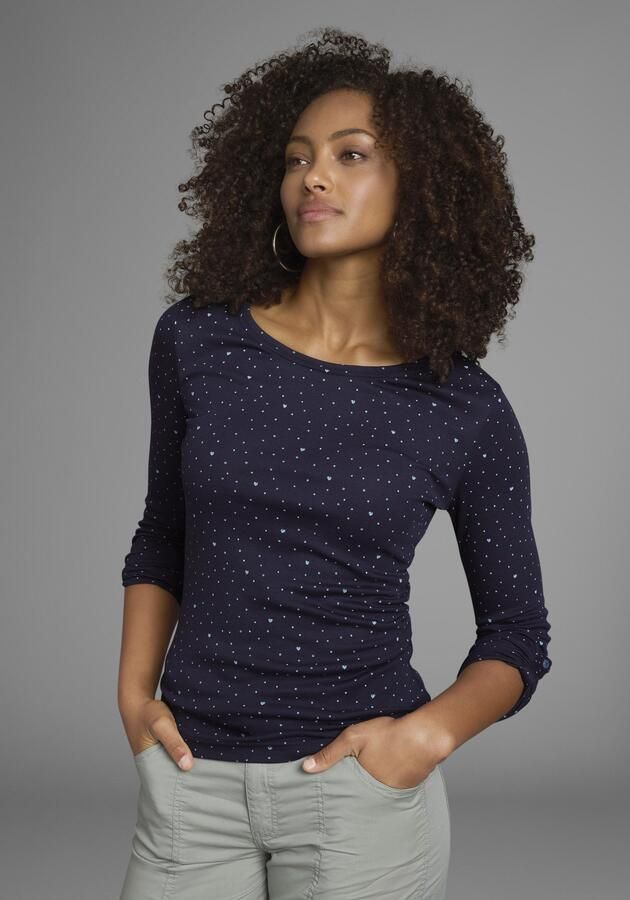 KangaROOS Shirt met lange mouwen oprolbare mouwen zeer figuurvolgend van elastische ribstof - Foto 7