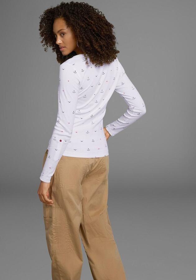 KangaROOS Shirt met lange mouwen oprolbare mouwen zeer figuurvolgend van elastische ribstof - Foto 10