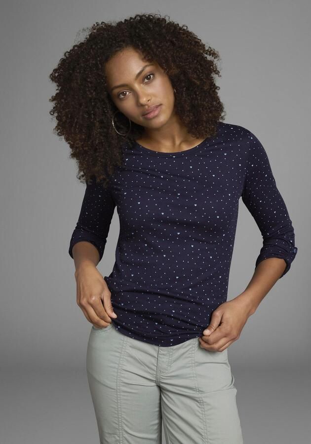 KangaROOS Shirt met lange mouwen oprolbare mouwen zeer figuurvolgend van elastische ribstof - Foto 9