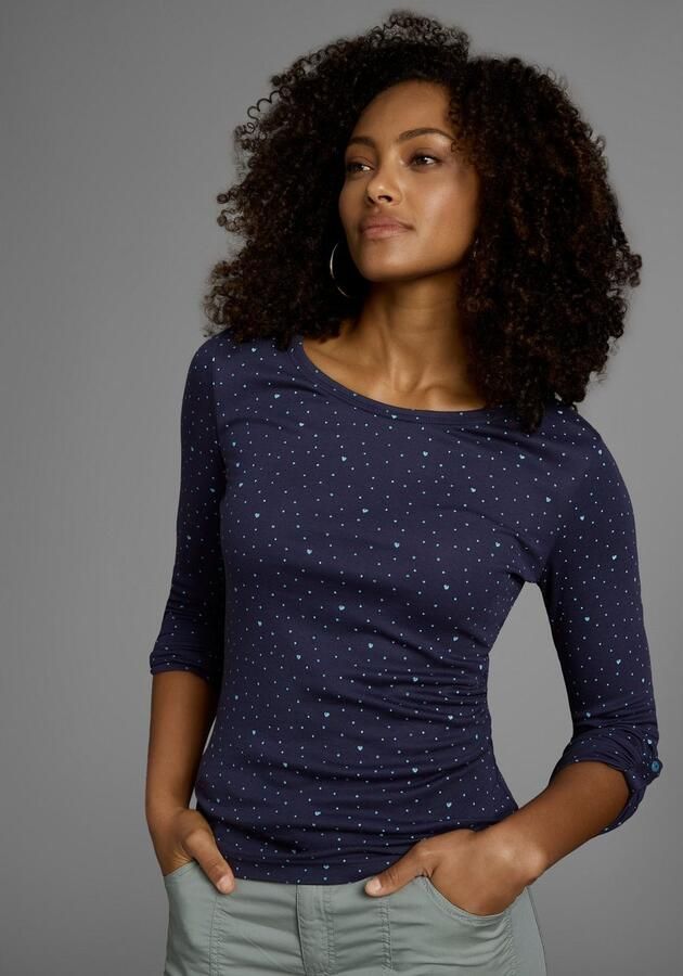 KangaROOS Shirt met lange mouwen oprolbare mouwen zeer figuurvolgend van elastische ribstof - Foto 10