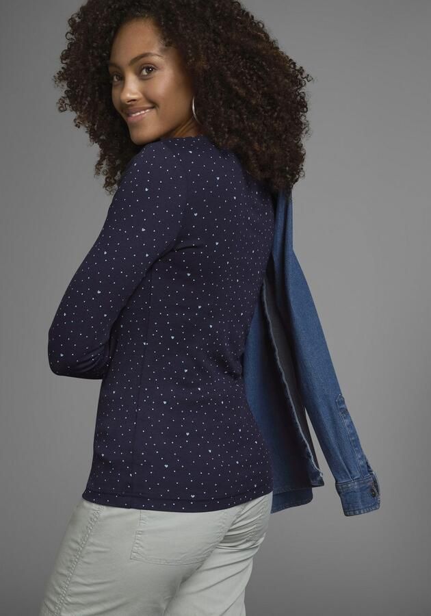 KangaROOS Shirt met lange mouwen oprolbare mouwen zeer figuurvolgend van elastische ribstof - Foto 11