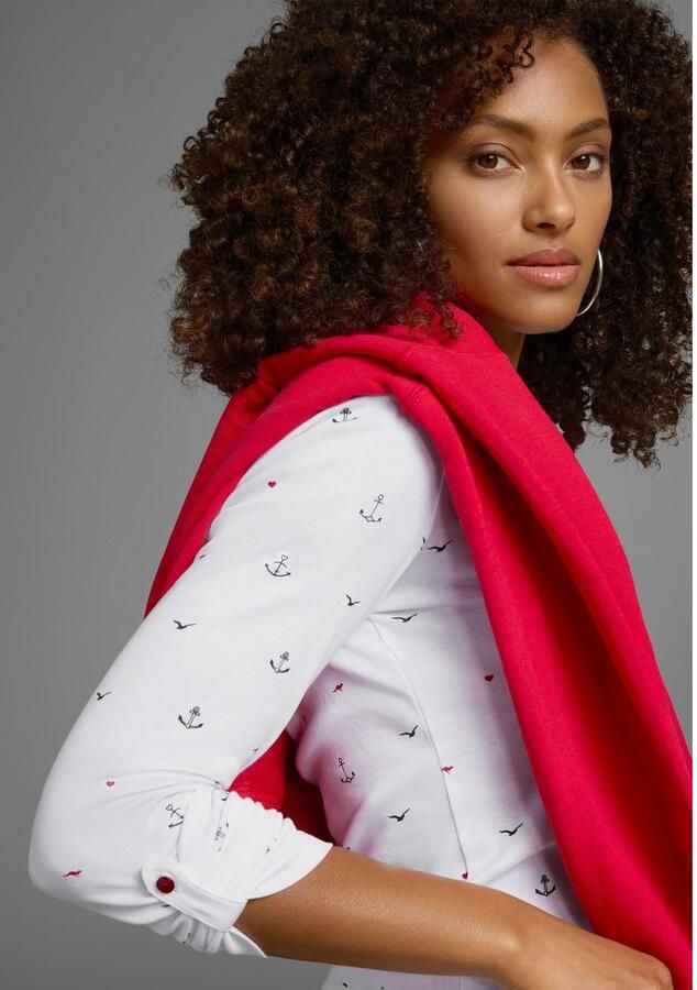 KangaROOS Shirt met lange mouwen oprolbare mouwen zeer figuurvolgend van elastische ribstof - Foto 6