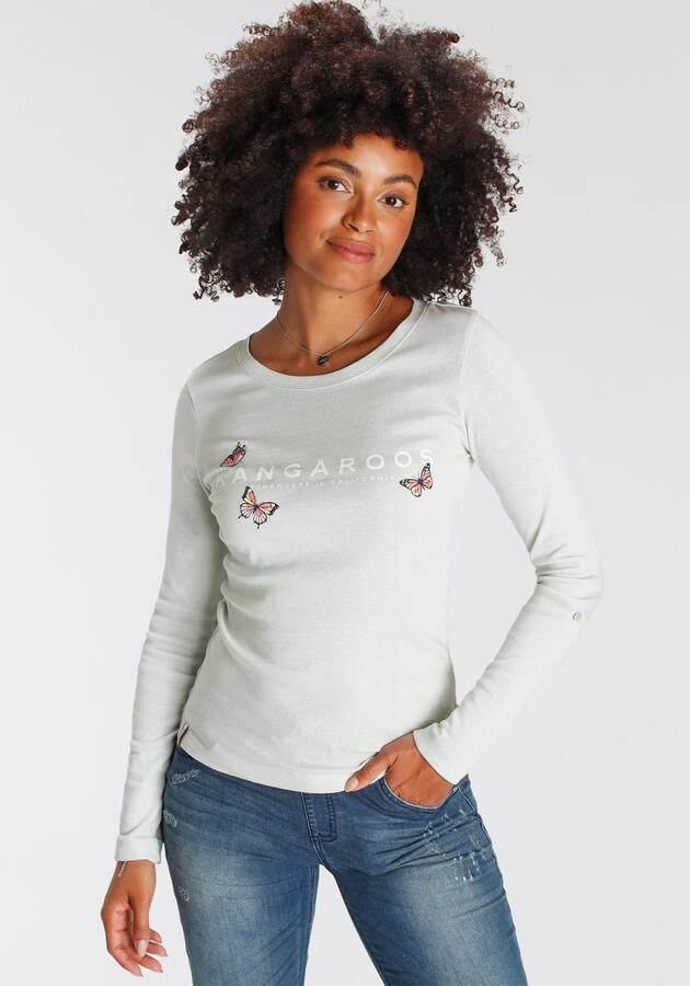 KangaROOS Shirt met lange mouwen oprolbare mouwen zeer figuurvolgende snit - Foto 8