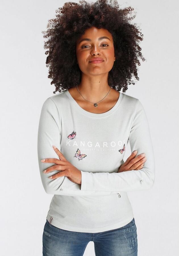 KangaROOS Shirt met lange mouwen oprolbare mouwen zeer figuurvolgende snit - Foto 4