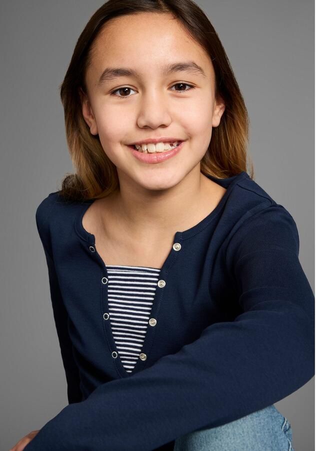 KangaROOS Shirt met lange mouwen Ribshirt in lagenlook modieuze halslijn-details - Foto 3