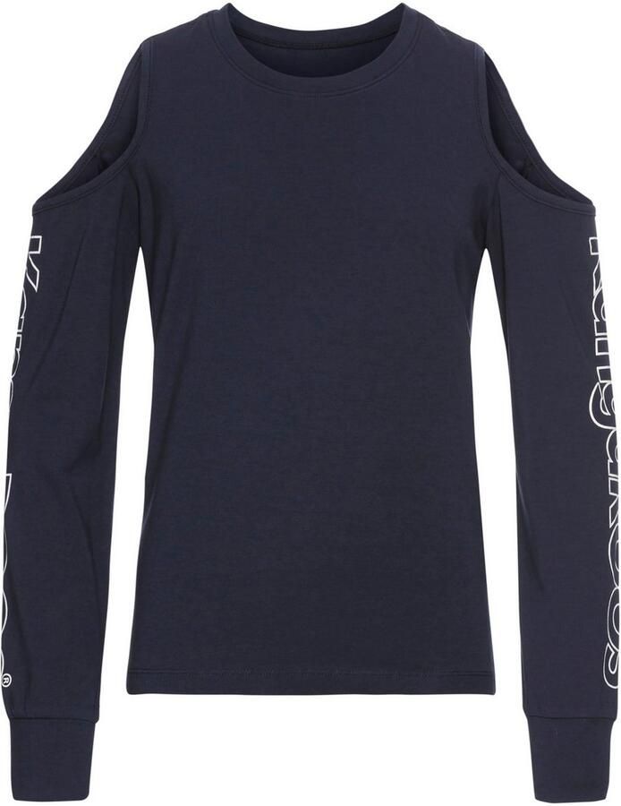 KangaROOS Shirt met lange mouwen Shirt cut-out met modieuze uitsparing bij de schouders