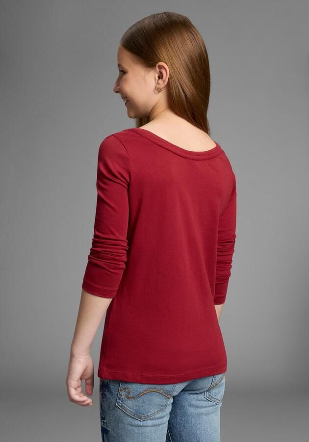 KangaROOS Shirt met lange mouwen Shirt met BROOKLYN print Trendy frontprint boothals - Foto 2