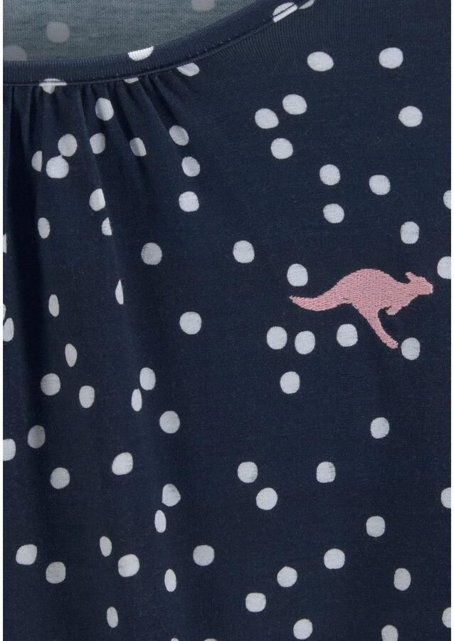 KangaROOS Shirt met lange mouwen Viscose shirt with 3 4 sleeves wijde pasvorm gestippeld ontwerp ronde hals - Foto 3