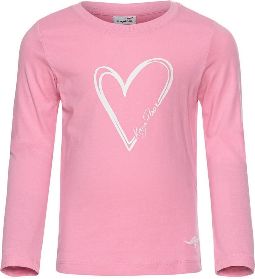 KangaROOS Shirt met lange mouwen Voor kleine meisjes schattige logo-opdruk