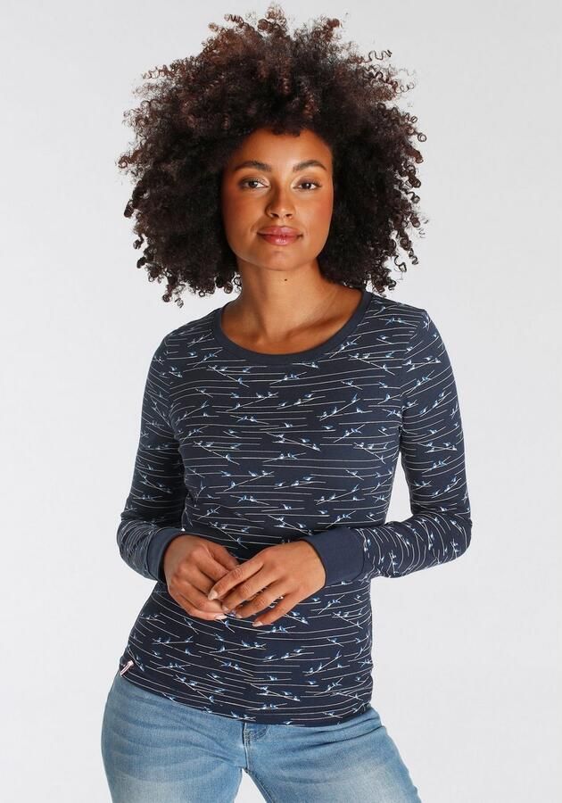 KangaROOS Shirt met lange mouwen zeer figuurvolgende pasvorm ronde hals van 100% katoen - Foto 4