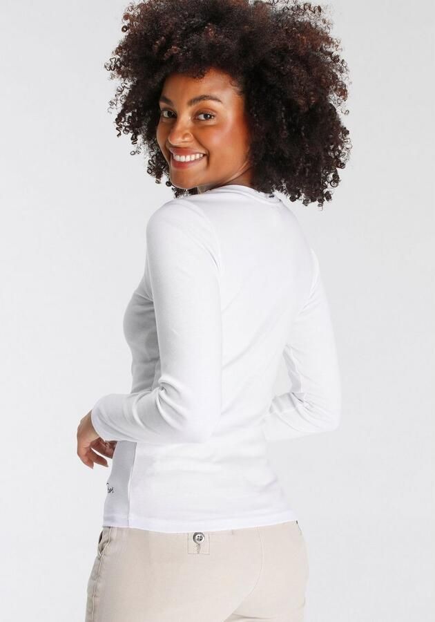 KangaROOS Shirt met lange mouwen zeer figuurvolgende pasvorm van rekbare ribstof - Foto 6