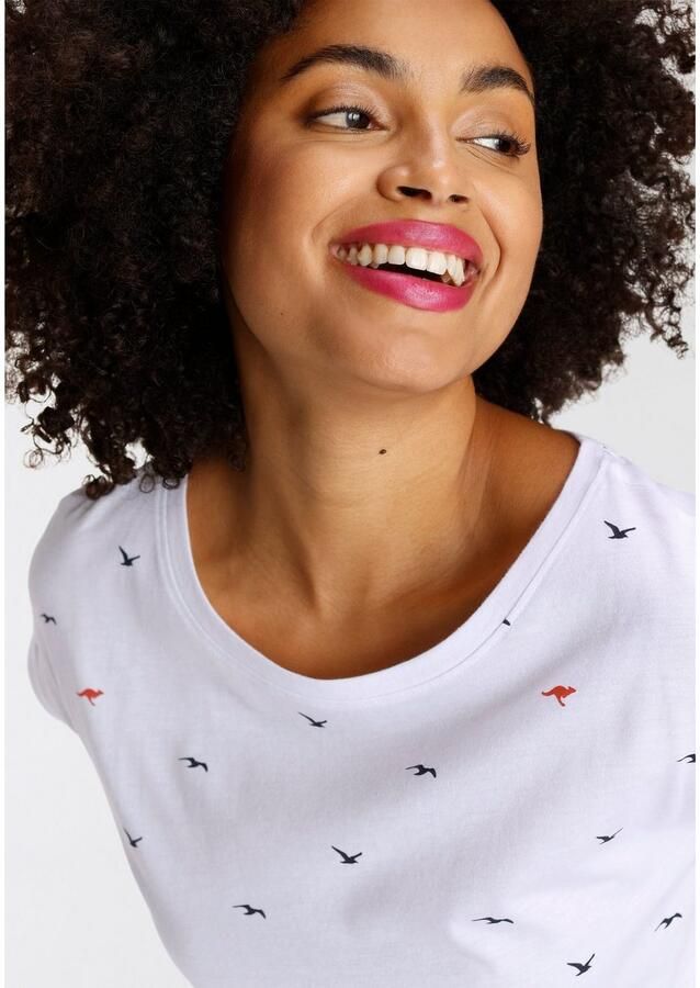 KangaROOS Shirt met print korte mouwen figuurvolgend met print met ronde hals - Foto 2