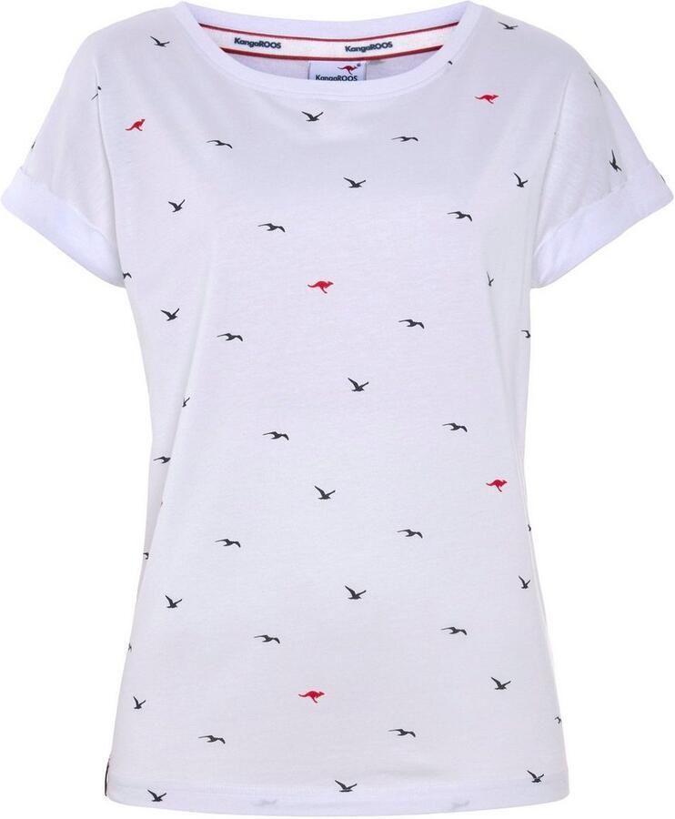 KangaROOS Shirt met print korte mouwen figuurvolgend met print met ronde hals