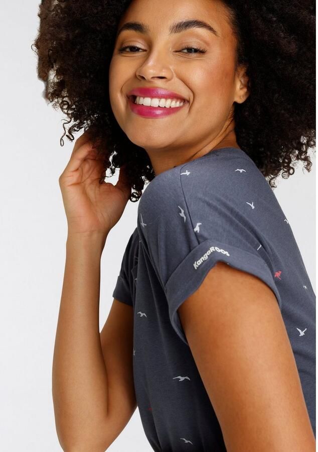 KangaROOS Shirt met print korte mouwen figuurvolgend met print met ronde hals - Foto 4