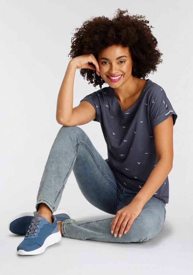 KangaROOS Shirt met print korte mouwen figuurvolgend met print met ronde hals - Foto 6