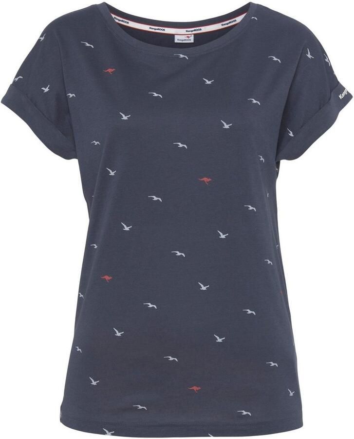 KangaROOS Shirt met print korte mouwen figuurvolgend met print met ronde hals