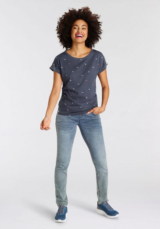 KangaROOS Shirt met print korte mouwen figuurvolgend met print met ronde hals - Foto 7