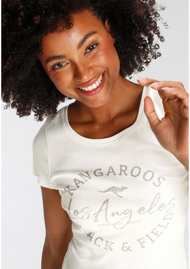 KangaROOS Shirt met print zeer figuurvolgende snit print ronde hals - Foto 2