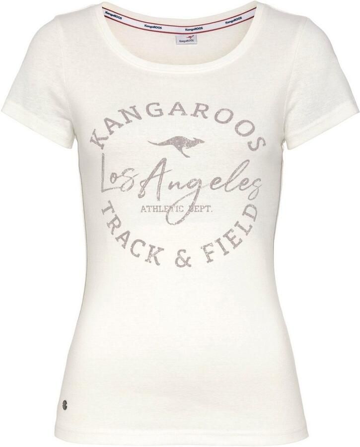 KangaROOS Shirt met print zeer figuurvolgende snit print ronde hals