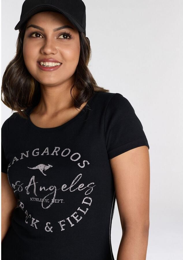 KangaROOS Shirt met print zeer figuurvolgende snit print ronde hals - Foto 3