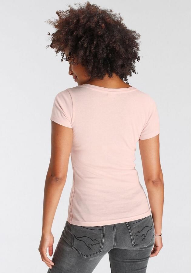 KangaROOS Shirt met print zeer figuurvolgende snit print ronde hals - Foto 6